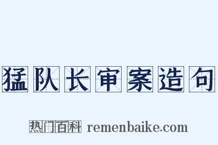 猛队长审案造句是什么意思的图片